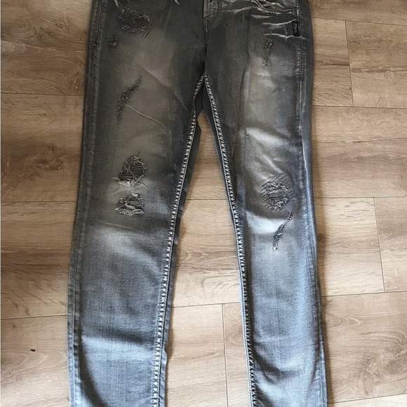Silver Jeans Aiko Skinny 28/31 distressed grey wash denim jeans - Picture 9 of 9